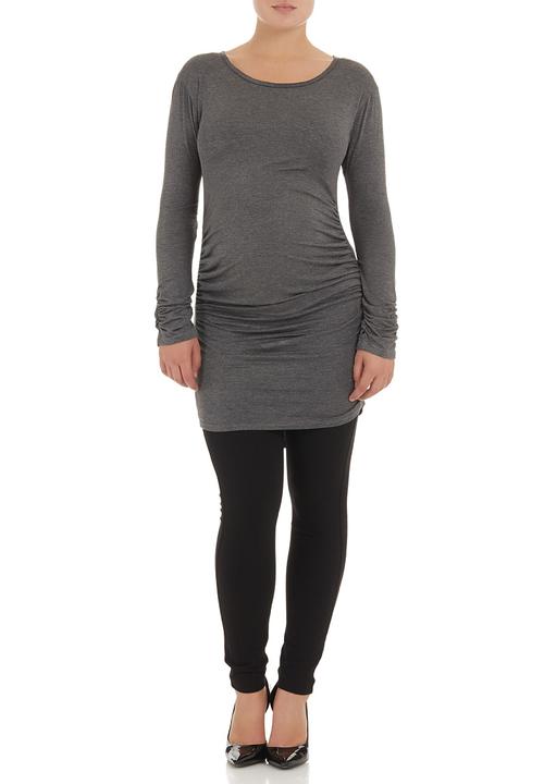 Astrid Ray - Gathered sweater with ruched sides Grey