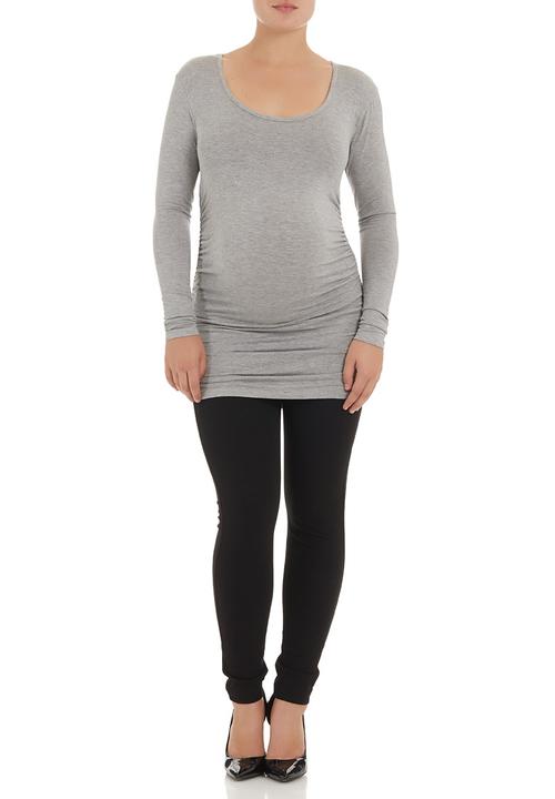 Cherry Melon - Long-sleeve top with side gauge detail pale Grey