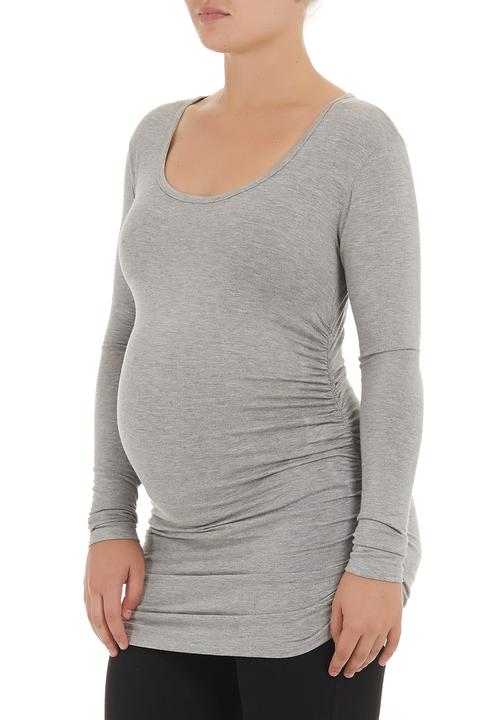 Cherry Melon - Long-sleeve top with side gauge detail pale Grey