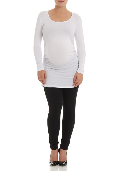 Cherry Melon - Long-sleeve top with side gauge detail  White