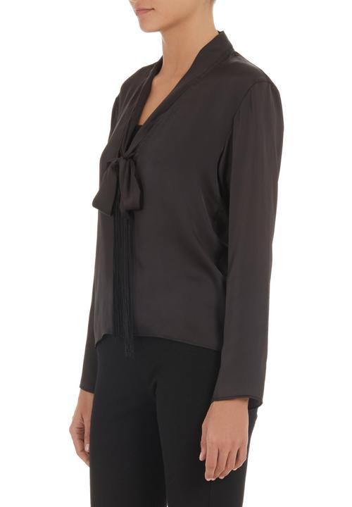 TART - Pussy-bow blouse with tassels Black