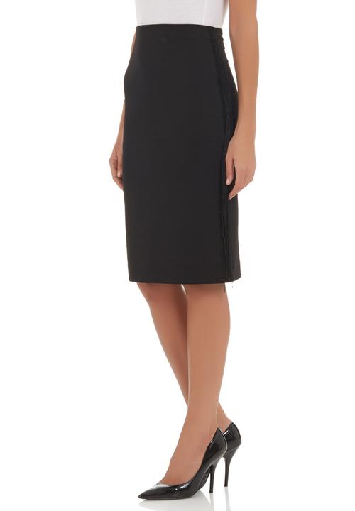 TART - Fringed pencil skirt Black