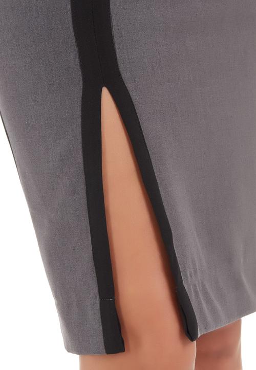 adam&eve; - Pencil skirt with slit dark Grey