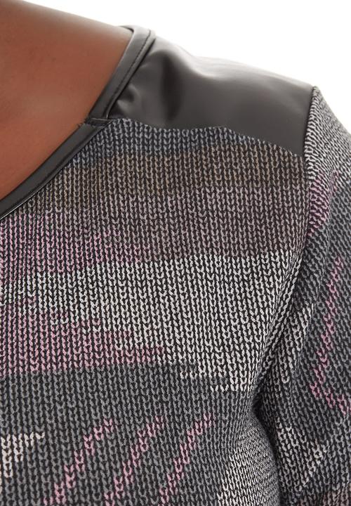 edge - Tunic with pleather trim Multi-colour