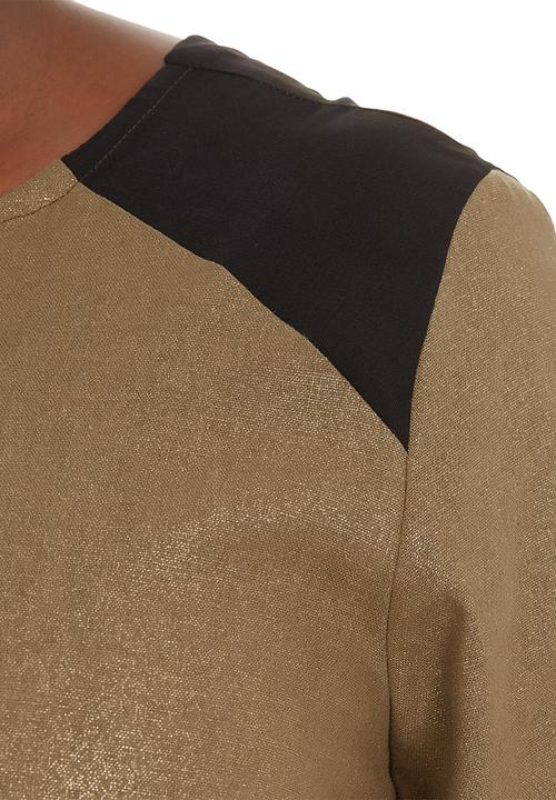 edit - Colourblocked shift dress Brown