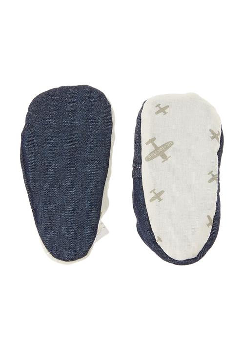 Tic Tac Toe - Reversible printed loafers Pale grey