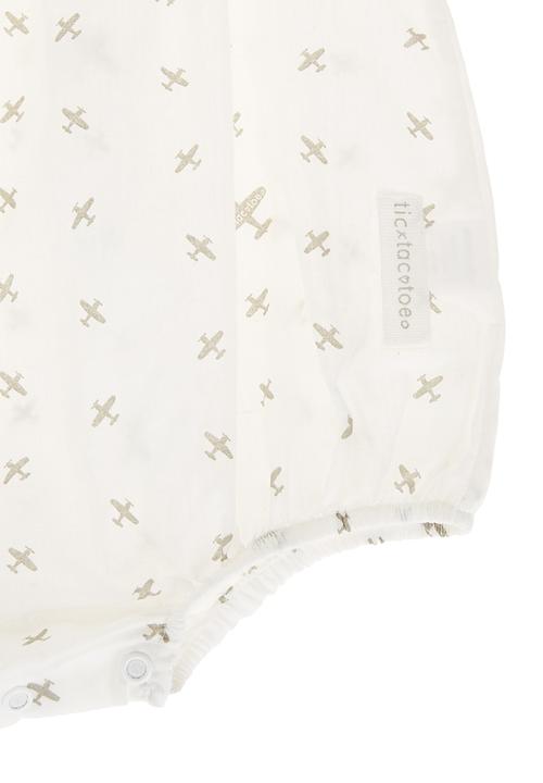 Tic Tac Toe - Dungaree onesie with button detail Pale grey