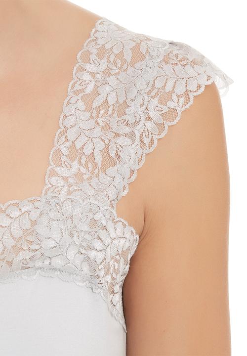 edge - Lace onesie with cap sleeves  Silver