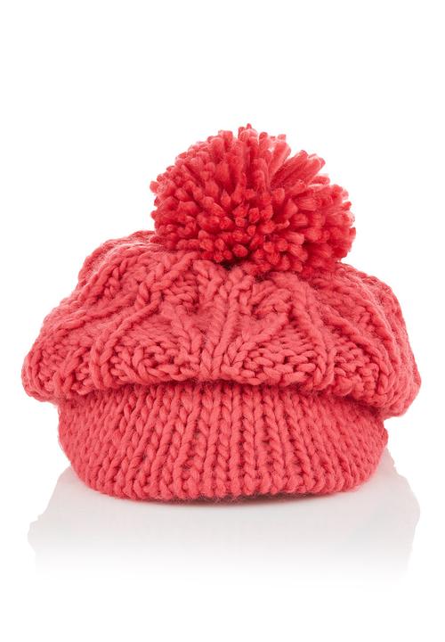 FUNKY FISH - Peak hat with knit detail Pink