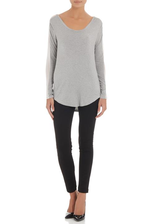 Spree Designer - Top with mesh inset Grey
