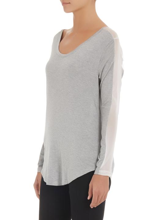 Spree Designer - Top with mesh inset Grey
