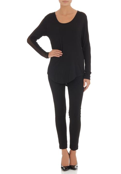 Slick - Top with mesh inset Black