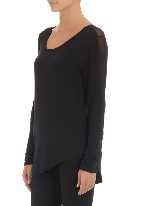 Slick - Top with mesh inset Black