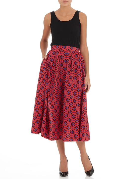 STYLE REPUBLIC - Printed 50s skirt Red