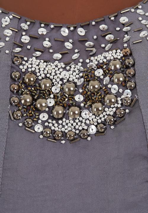 Megalo - Beaded top with front panel Grey