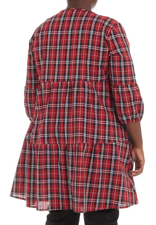 Megalo - Smocked tiered tunic Red