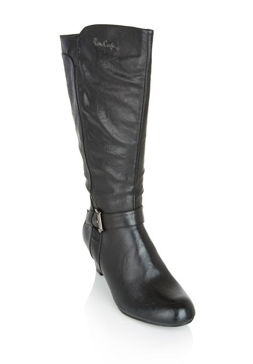 Long boots with wedge Black Pierre 