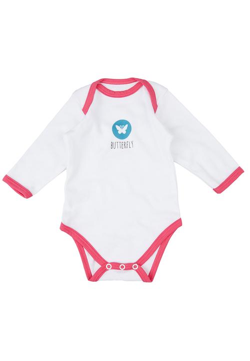 Basic Beings - Butterfly Babygro White