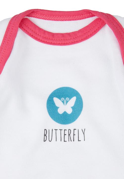 Basic Beings - Butterfly Babygro White