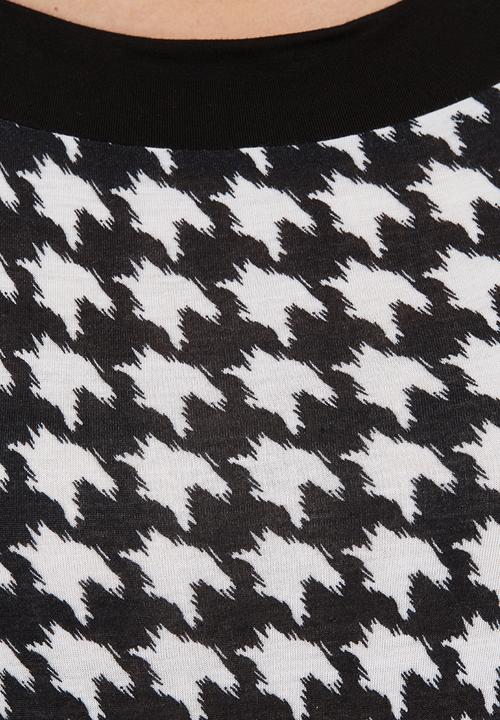adam&eve; - Print-blocked long-sleeve top  Black/White