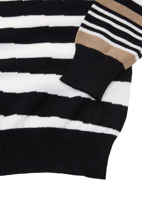 Pringle of Scotland - Megavolt striped jersey Black