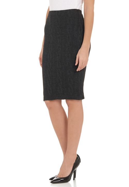 London Hub - Cable-knitted pencil skirt Grey