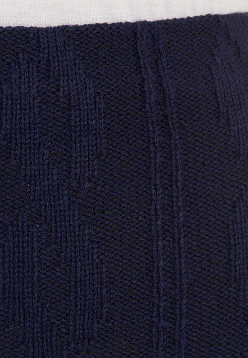 London Hub - Cable-knitted pencil skirt Navy