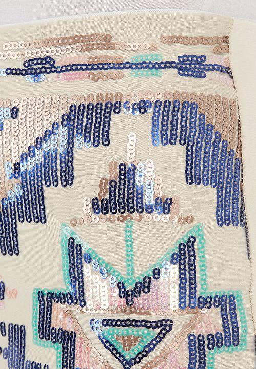 London Hub - Sequin mini skirt Blue