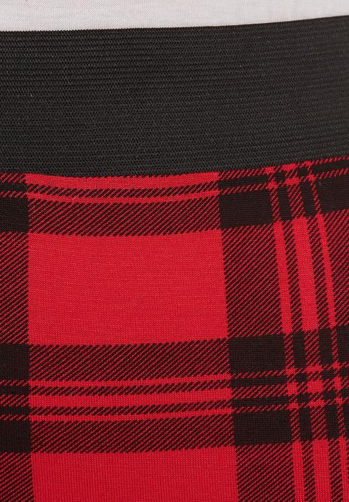 London Hub - Tartan check pencil skirt Red