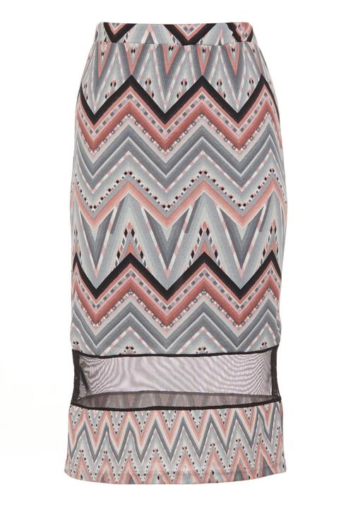 STYLE REPUBLIC - Pencil skirt with mesh inset Multi-colour
