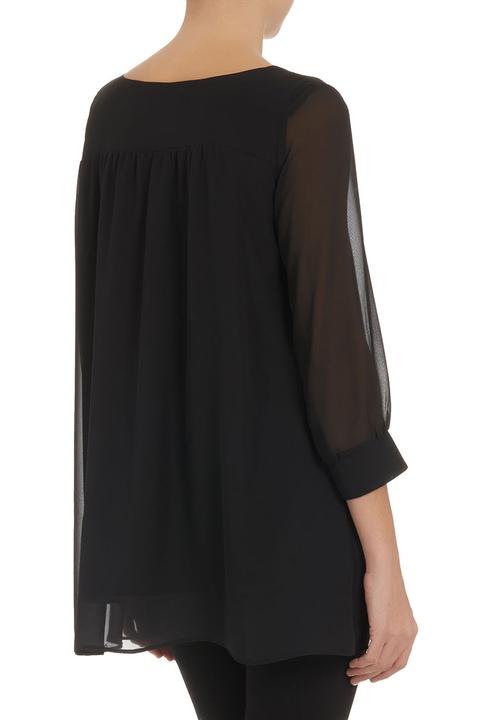 Label of Love - Chiffon baby doll top Black