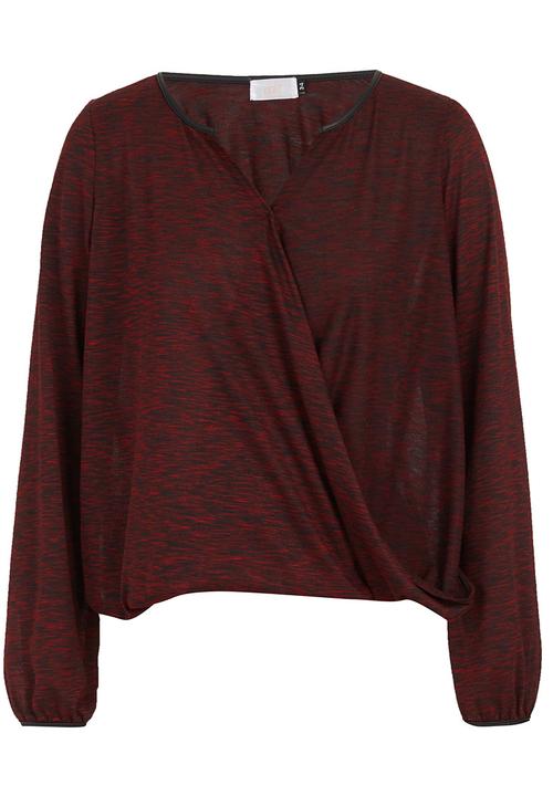 edit - Cross-over pleather trim top Red