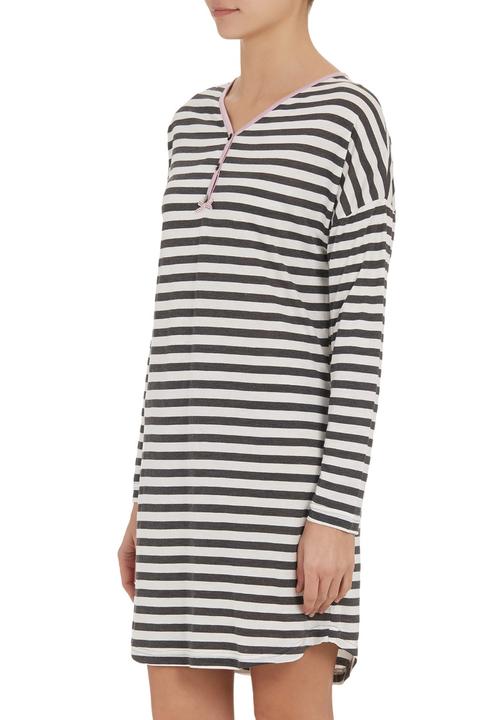 edge - Long-sleeve nightie with loop button binding Grey (dark grey)