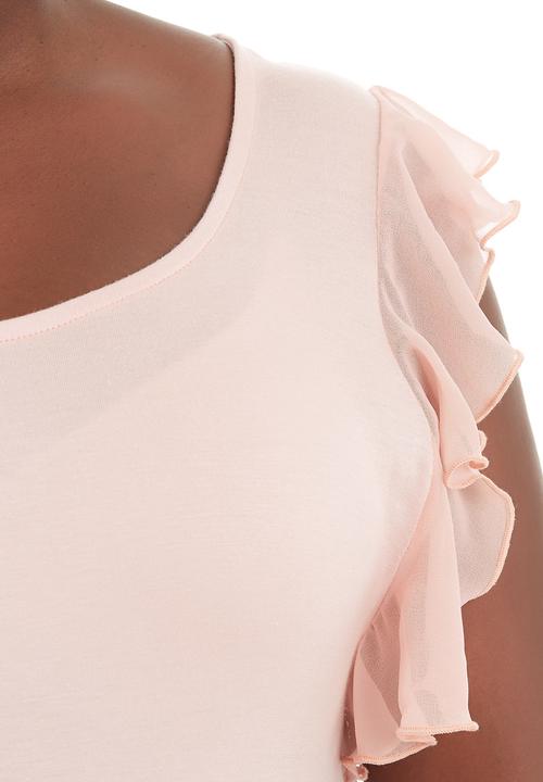 edit - Flutter-sleeved T-shirt Pale Pink