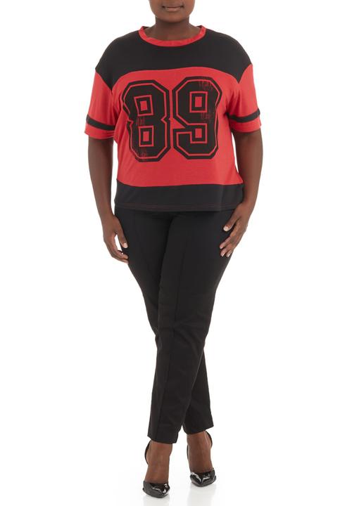 edge - Printed football T-shirt Red