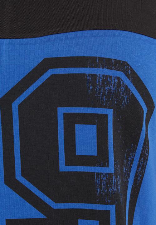 edge - Printed football T-shirt Black/Blue