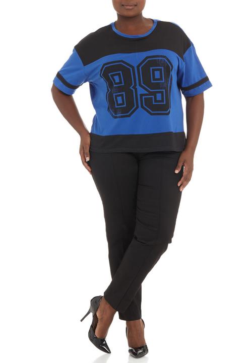 edge - Printed football T-shirt Black/Blue