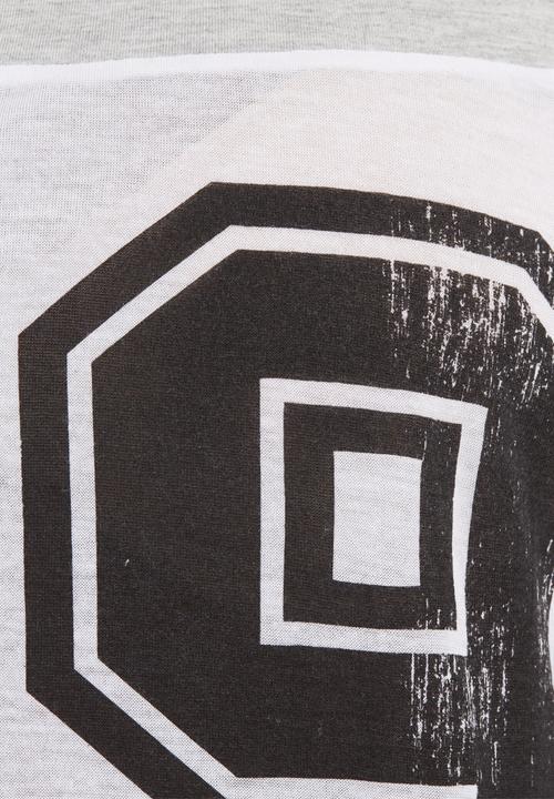 edge - Printed football T-shirt Mid Grey