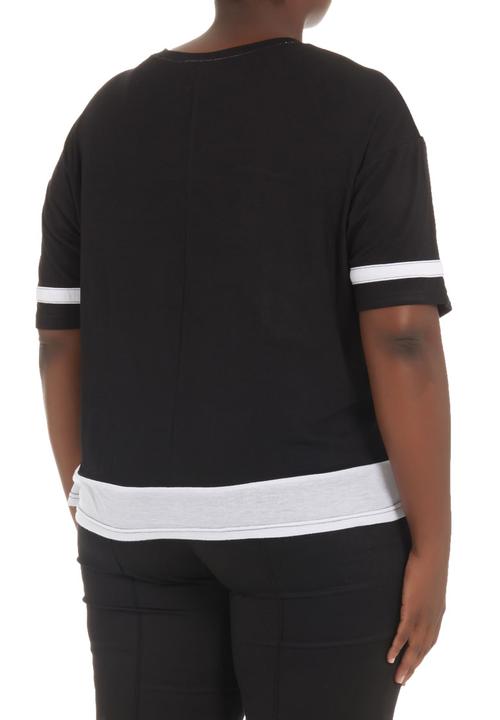edge - Printed football T-shirt  Black/White