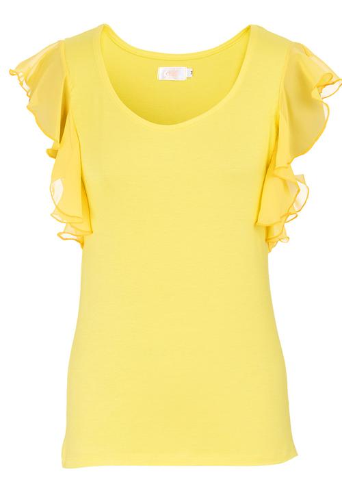 edit - Flutter-sleeved T-shirt Yellow