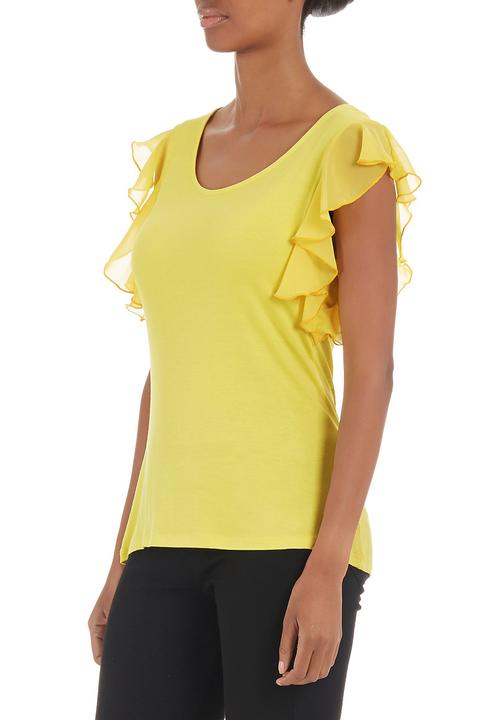 edit - Flutter-sleeved T-shirt Yellow