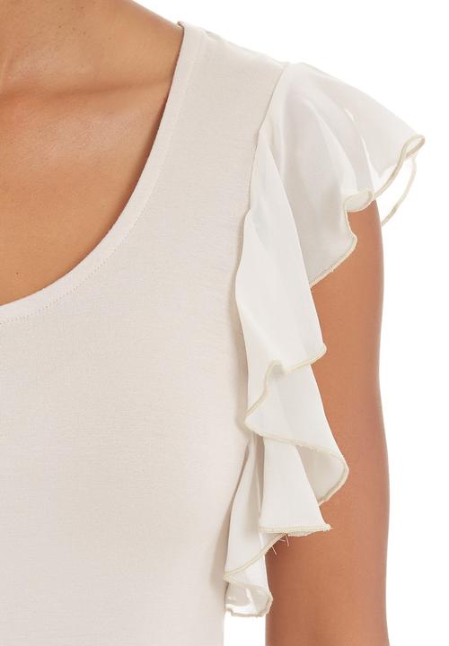 edit - Flutter-sleeved T-shirt Stone/Beige