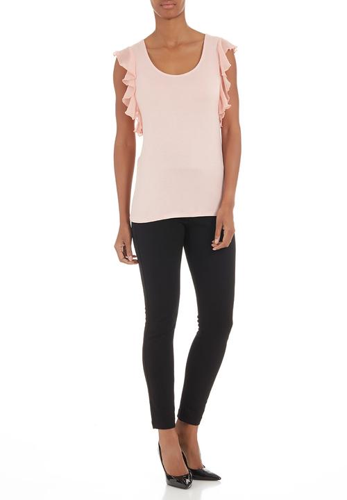 edit - Flutter-sleeved T-shirt Pale Pink