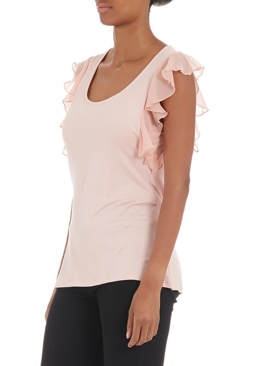 edit - Flutter-sleeved T-shirt Pale Pink