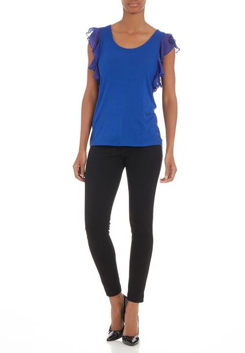 edit - Flutter-sleeved T-shirt Mid Blue