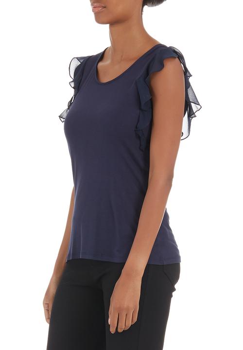 edit - Flutter-sleeved T-shirt Dark Blue