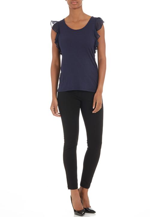 edit - Flutter-sleeved T-shirt Dark Blue