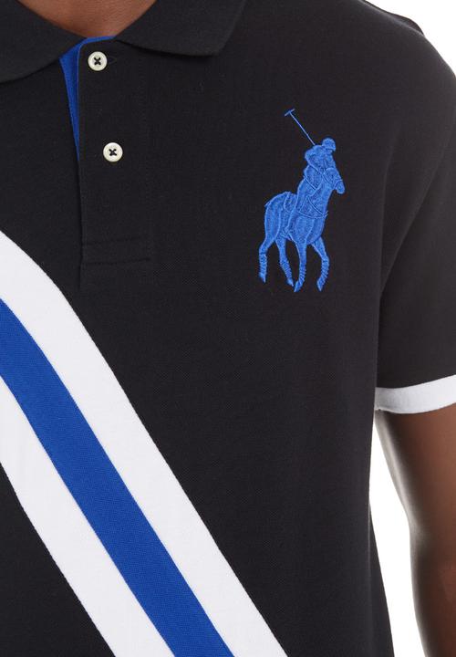 POLO - Diagonal stripe polo shirt Black