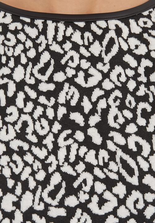 edit - Tunic with pleather trim Animal Print