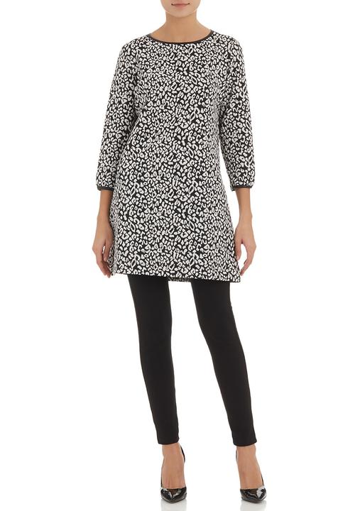 edit - Tunic with pleather trim Animal Print